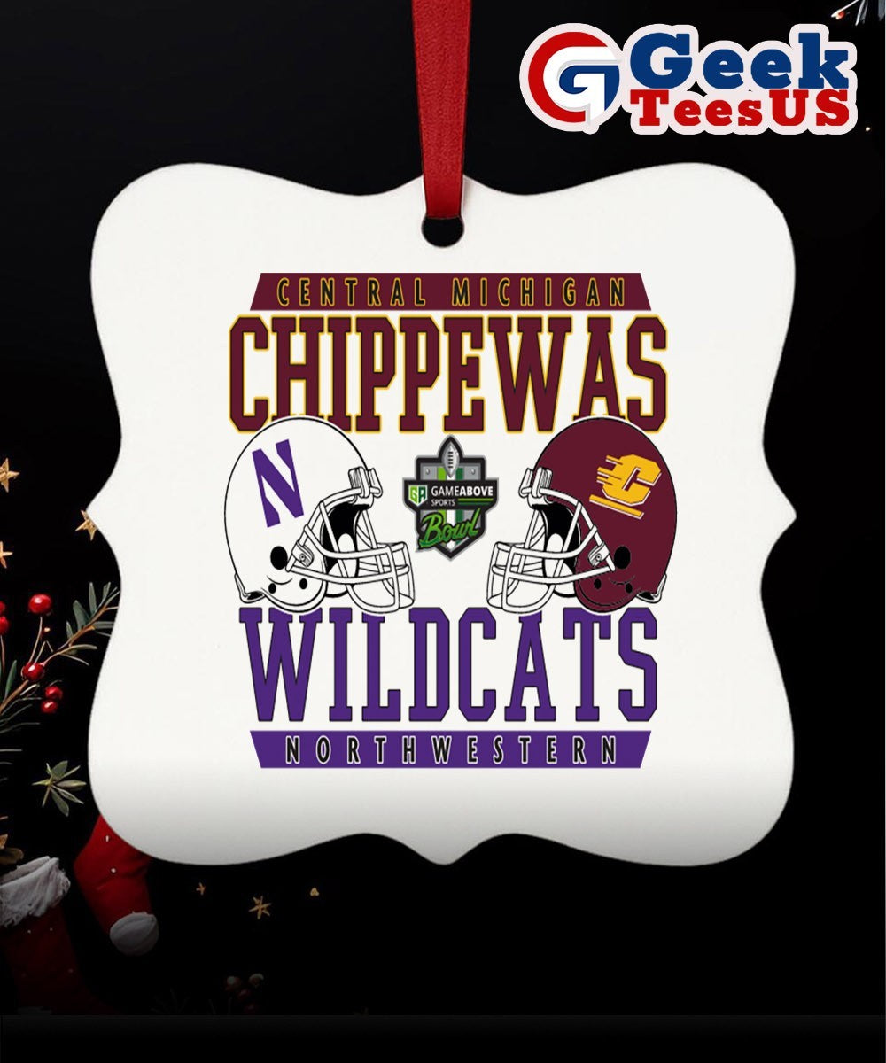 2025 GameAbove Sports Bowl Northwestern Wildcats vs Central Michigan Chippewas Central Michigan h2h Ornament