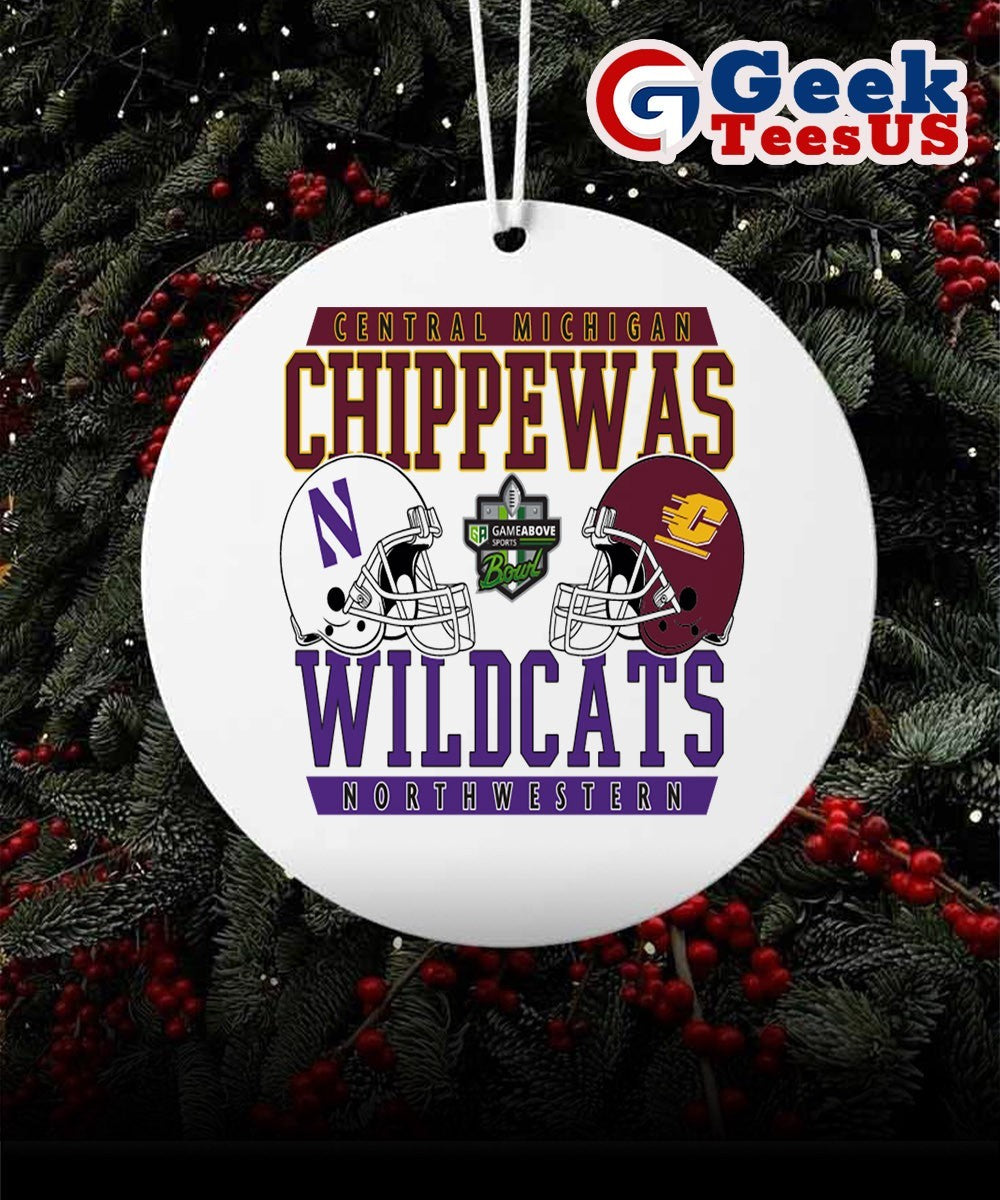 2025 GameAbove Sports Bowl Northwestern Wildcats vs Central Michigan Chippewas Central Michigan h2h Ornament