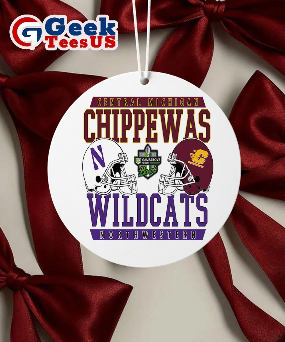2025 GameAbove Sports Bowl Northwestern Wildcats vs Central Michigan Chippewas Central Michigan h2h Ornament