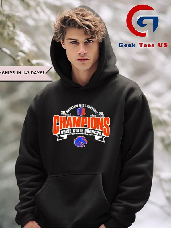 2025 Mountain West Conference Champions Boise State Broncos Locker Room logo shirt