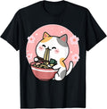 Kawaii Anime chubby Cat Eat Ramen noodle