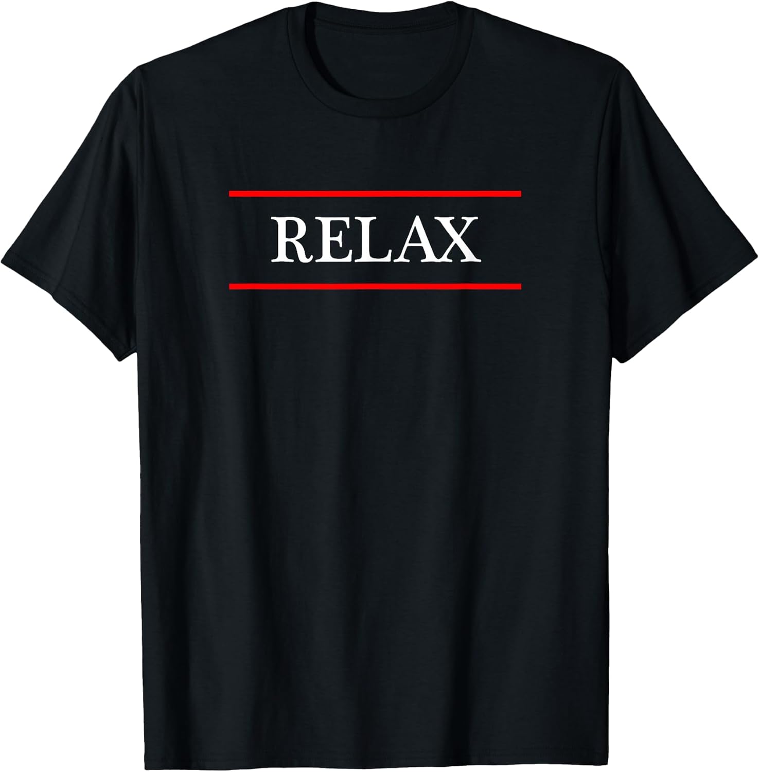 Tee has "RELAX" Written on It