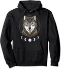 Wolf Dreamcatcher Hoodie Boho Moon Phase Teen Girls Women Pullover