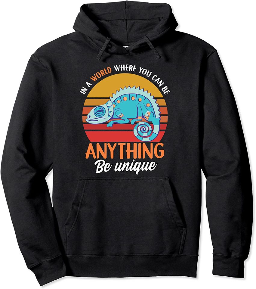 Chameleon Drawing - Pet Chameleon Lover Reptile Gift Pullover Hoodie