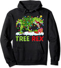 Christmas Dinosaur Tree Hoodie Family Matching Boys Kids Xmas Pullover