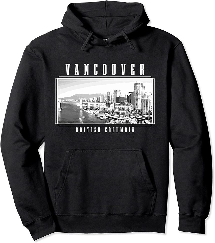 Vancouver Skyline Hoodie British Columbia Canada Vintage Canadian
