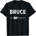 Bruce Guitar Heartbeat Music Guitarist Retro Vintage T-Shirt