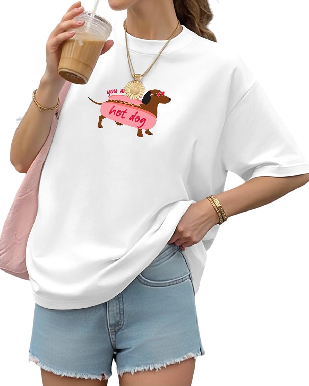Womens Funny Dog Graphic Tee Oversized Cute Dog Art Shirt for Pet Lovers Casual Cotton T-Shirt Gift Top