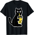 Womens Cat Boba Funny Anime Japanese Bubble Tea Lover T-Shirt
