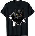 Black Cat Torn Cloth Gifts for Cat Lover, Cat Dad, Cat Mom T-Shirt