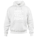 Here Fishy Military Green Hoodie - Funny Gift for Fishing Enthusiasts, Unisex Activewear