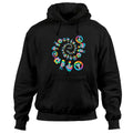 Trippy Color Hoodie Hippie Mushroom Peace Sign Flower Spiral Pullover