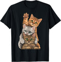 Cute Little Cats Playing Build Wall for Lovers Kitty Kittens T-Shirt Small