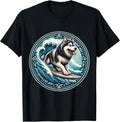 Siberian Husky Dog Surfing Surfer Owner Merch