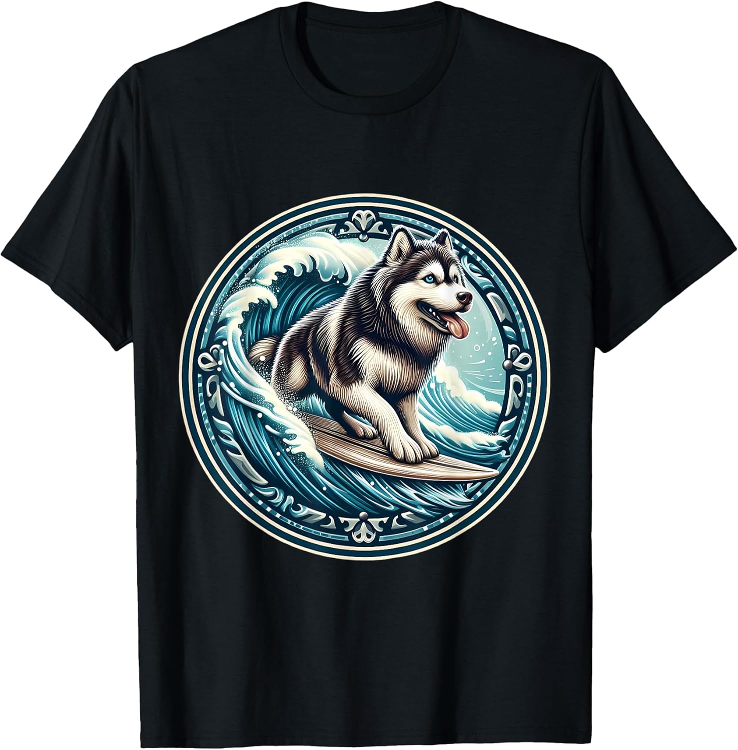 Siberian Husky Dog Surfing Surfer Owner Merch