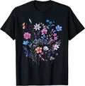 Vintage Flowers Women Wildflower Graphic Floral Gardening T-Shirt