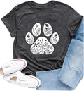 Dog Shirt Dog Mom Shirts for Women Funny Dogs Paw Print T Shirt Casual Pet Lover Tee Tops