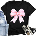 Bow Shirts for Women Cute Pink Bowknot Ribbon Print Tee Tops Bow Girly Aesthetic T-Shirts