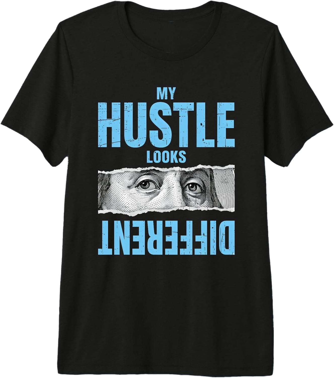 Match Blue Color Graphic Tee