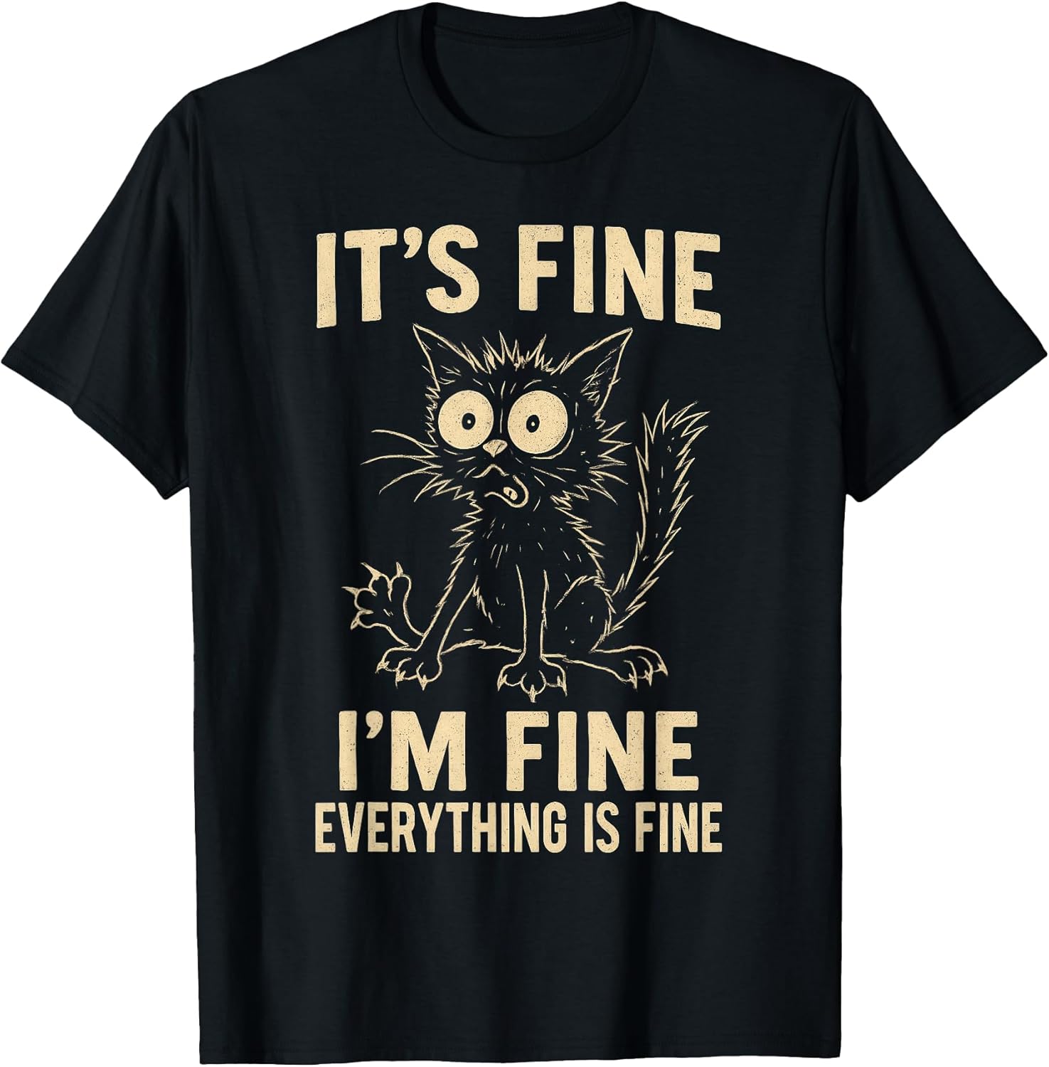 Funny Cat Graphic Tee Men Women Kids Weird Crazy Meme Cat T-Shirt