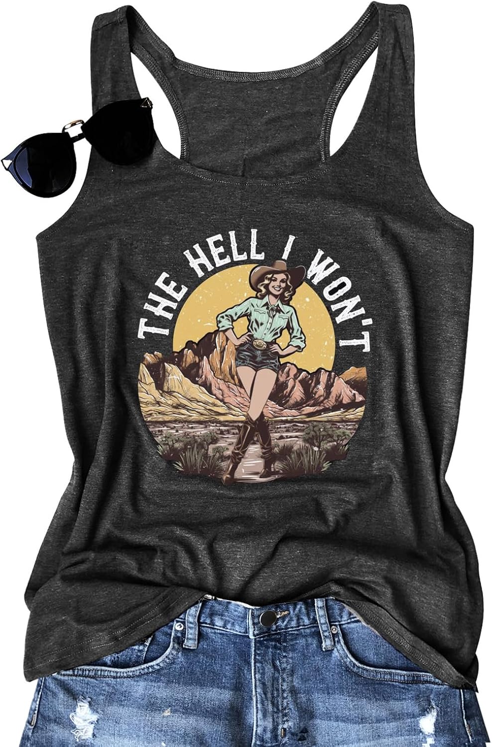 Graphic Tees for Women Summer Tank Tops Vacation Outfits for Women Country Concert Tops Summer Racer Back Tank Tops