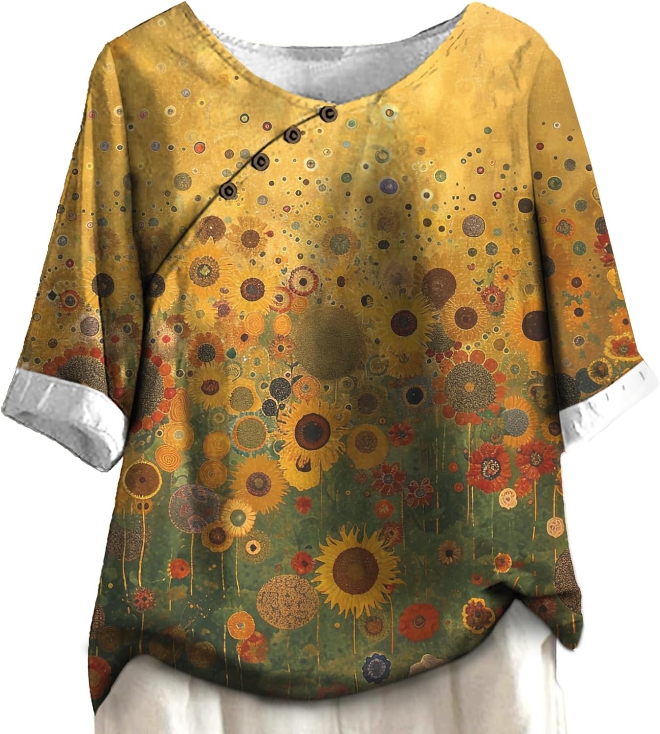 Tunic Blouses for Women Dressy Casual Relaxed Fit Breathable Flowy Shirt Cute Boho Summer Tops