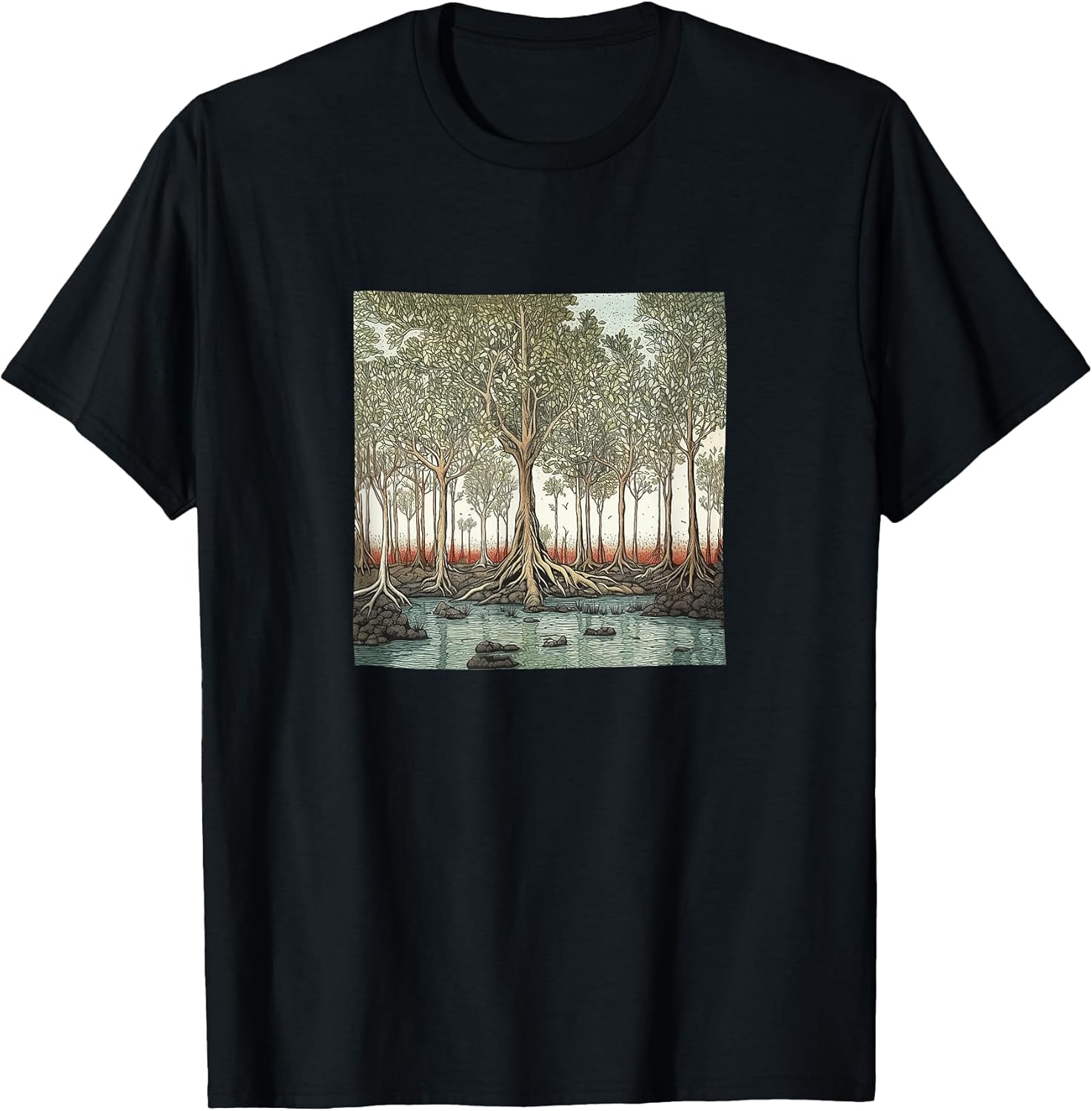 Mangrove Forest Vintage Landscape Merch