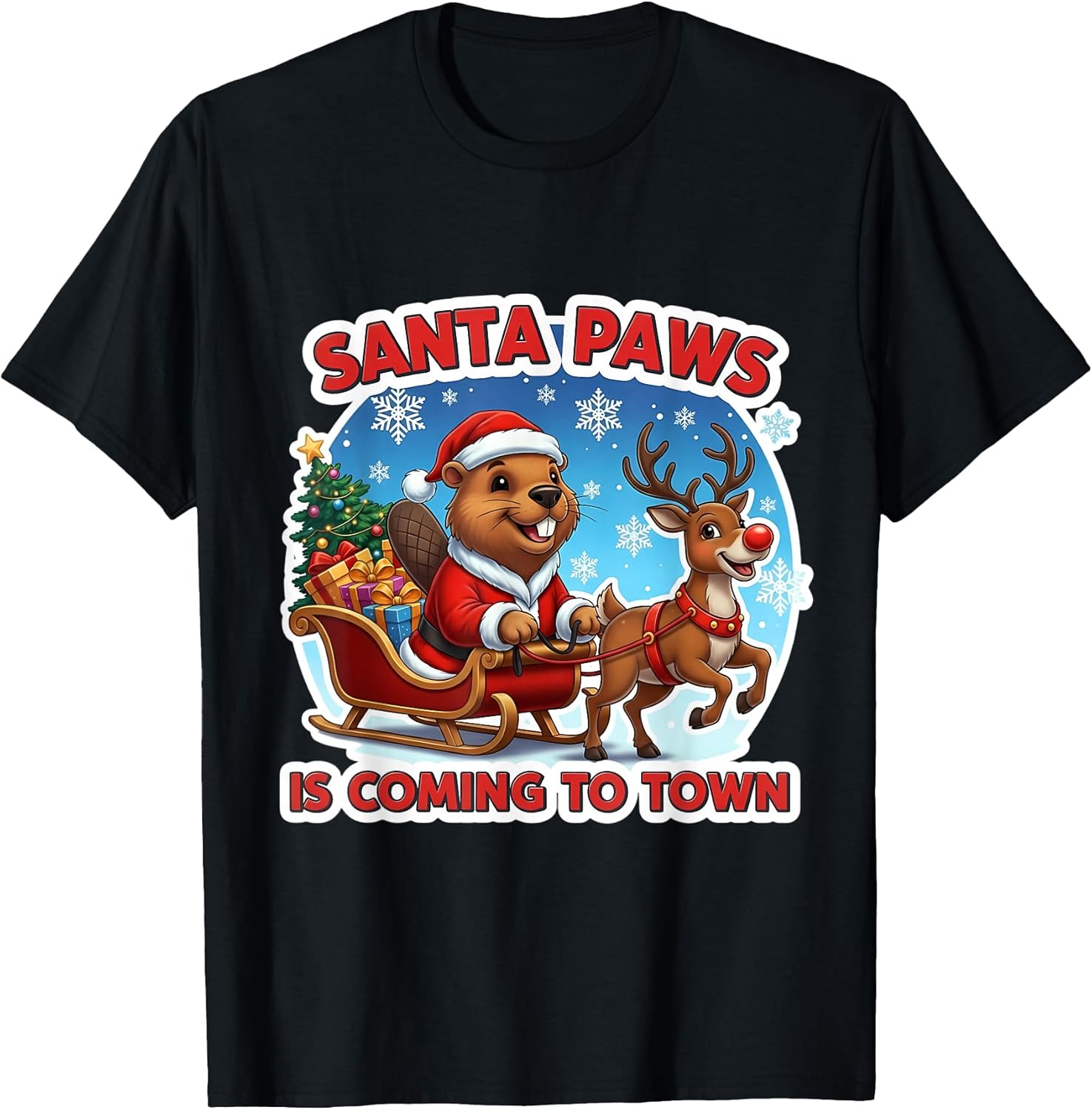 Santa Paws Is Coming To Town Beaver Lover Merch