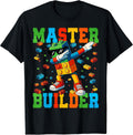 Dabbing Blocks Bricks Building Master Builder Kids Boys T-Shirt