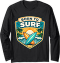 Womens Born To Surf Surfing Saying Girl Merch