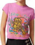 Tiger Shirt for Women Wild Animal Cute Tiger Graphic Baby Tee T-Shirt Teenager Crop Tops Aesthetic Grunge Tees
