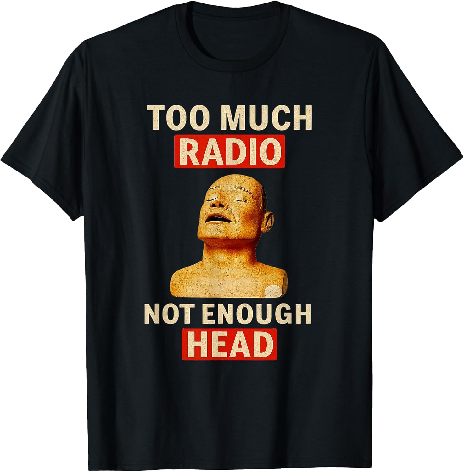 Too Much Radio Not Enough Head Funny 90s 80s 2000s Y2K Retro T-Shirt