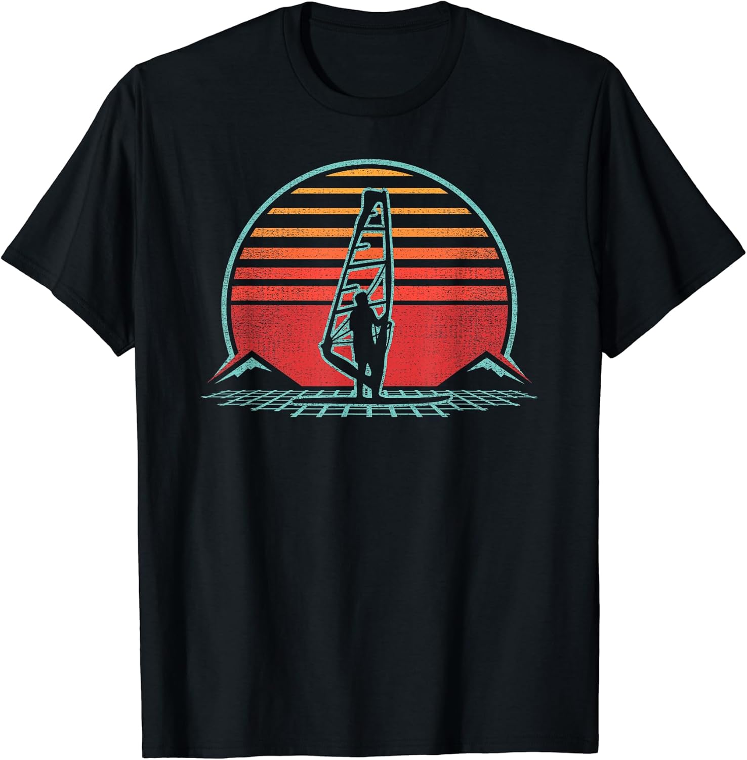 Windsurfer Retro Sunset 80s Style