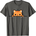 Cute Orange Kitty Cat Peeking Over at You Ginger Cat Lover T-Shirt