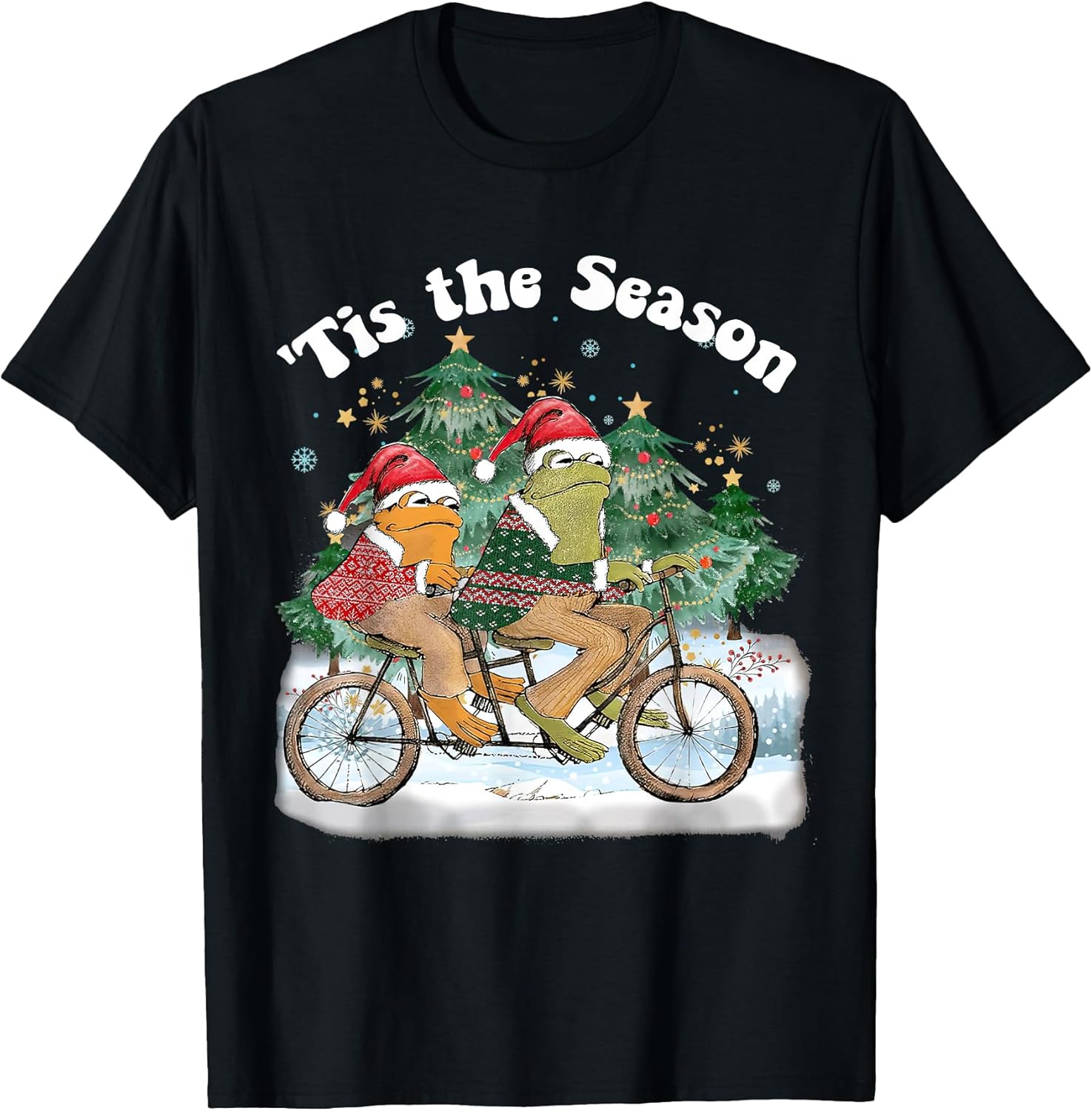 Frog & Toad Riding A Bike Santa Christmas Pajama