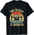 No Sleep Til Brooklyn Retro Old School Stereo Ghetto Blaster T-Shirt
