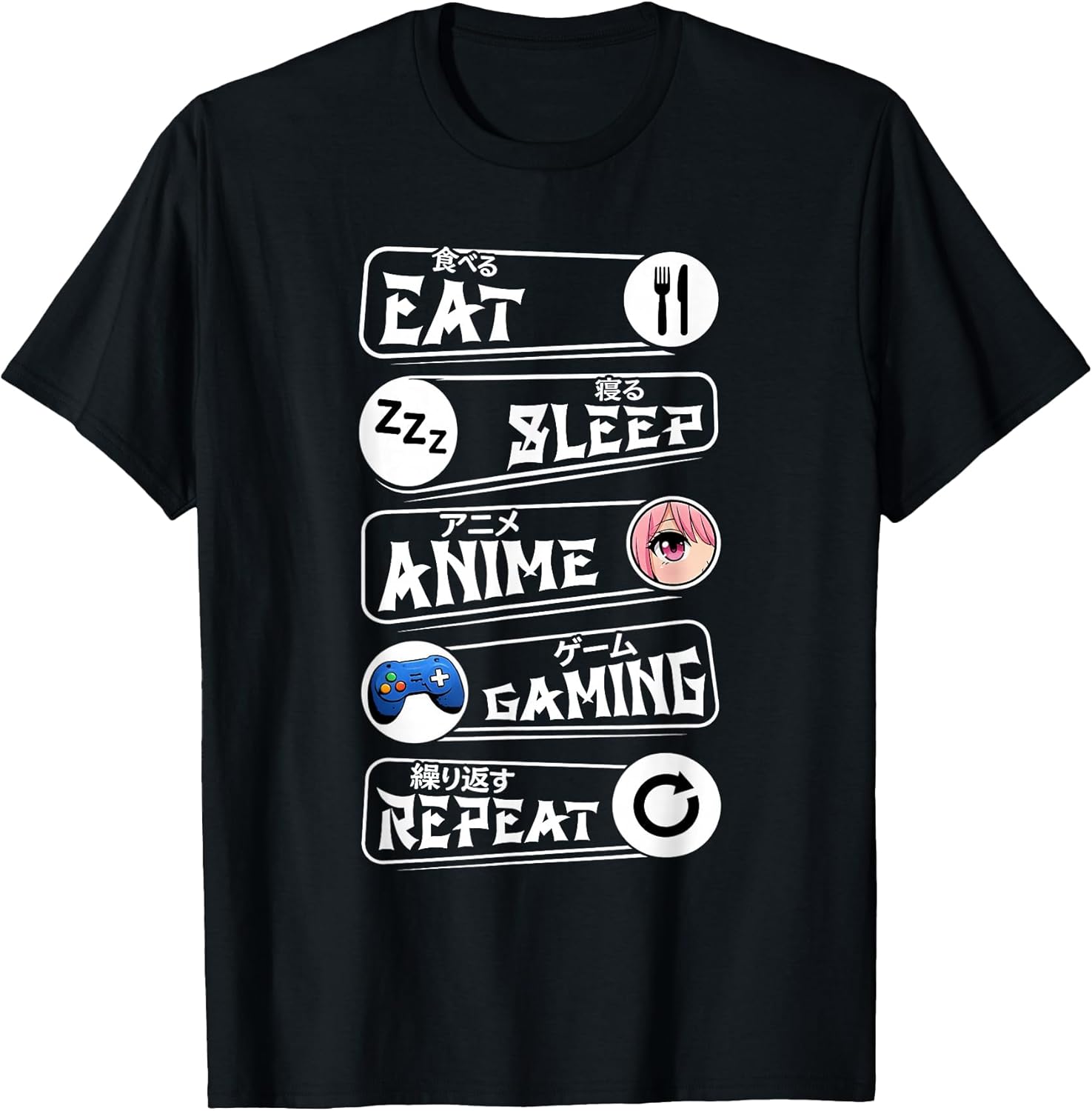 Kawaii Anime Merch Eat Sleep Anime Gaming Repeat