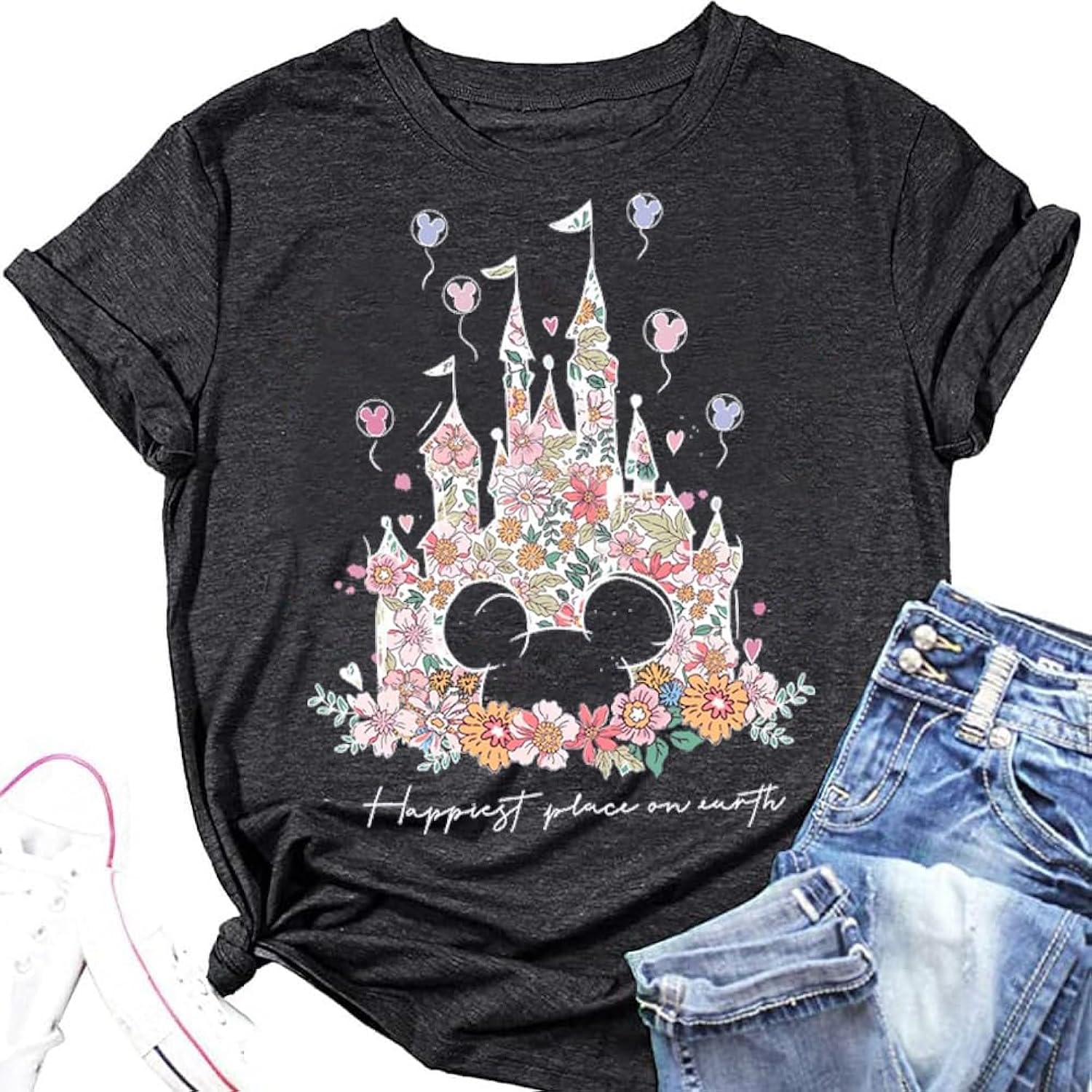 Women Magical Castle Shirt for Women Funny Magic Kingdom Family Vacation Tshirt Short Sleeve Tee Tops