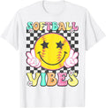 Softball Vibes Softball Retro Groovy Game Day Girls Women T-Shirt