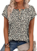 Womens Tops Henley Shirts Button Down Short Sleeve Business Work Blouses Dressy Casual Summer Tops Spring Outfit