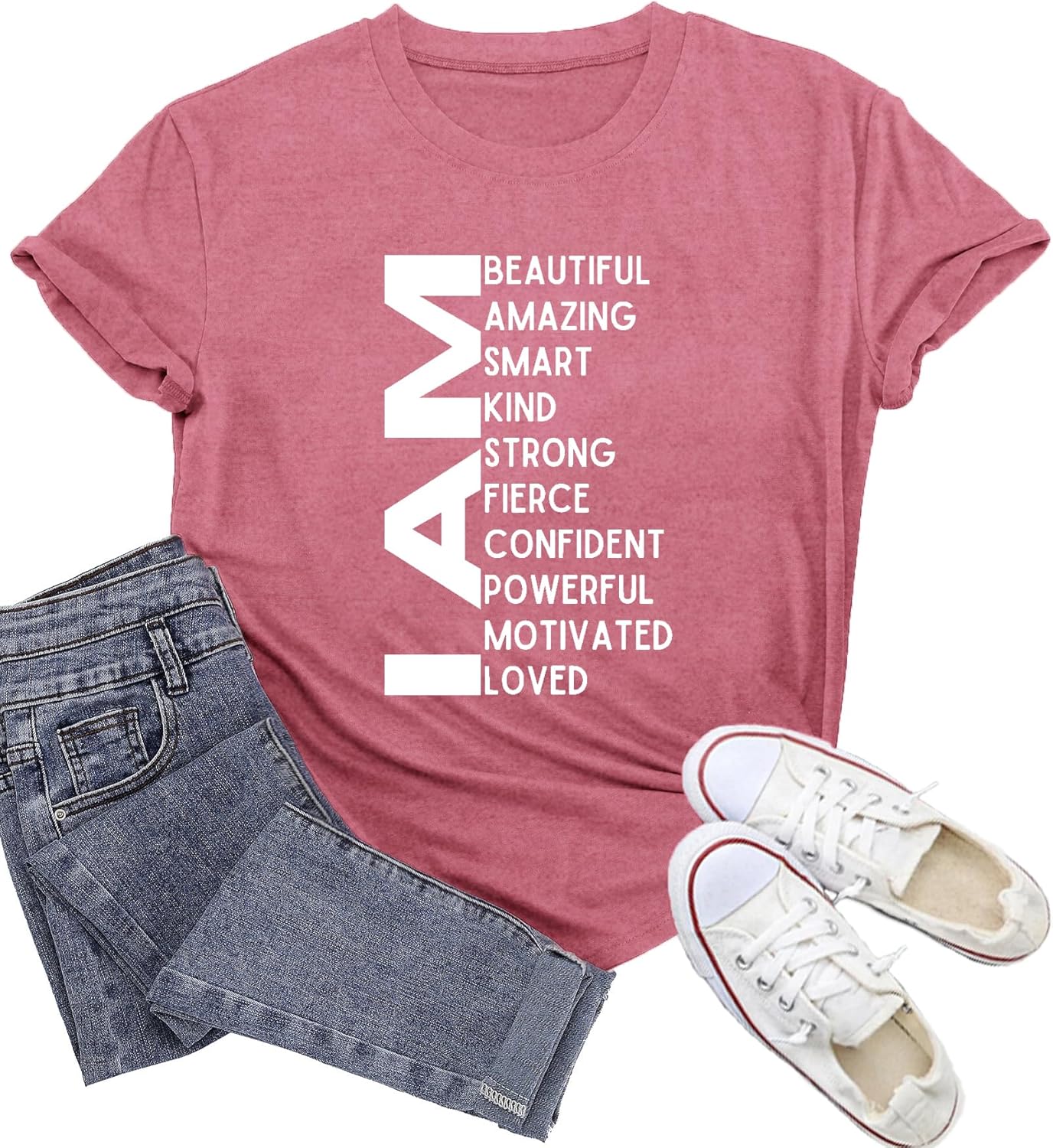 Inspirational Shirts for Women Motivational Tshirt I Am Beautiful Tee Tops