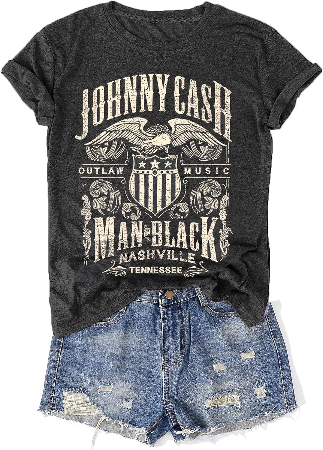 Vintage Band Shirt for Women Retro Rock and Roll Graphic Tee Country Music Concert T Shirt Casual Short Sleeve Tops