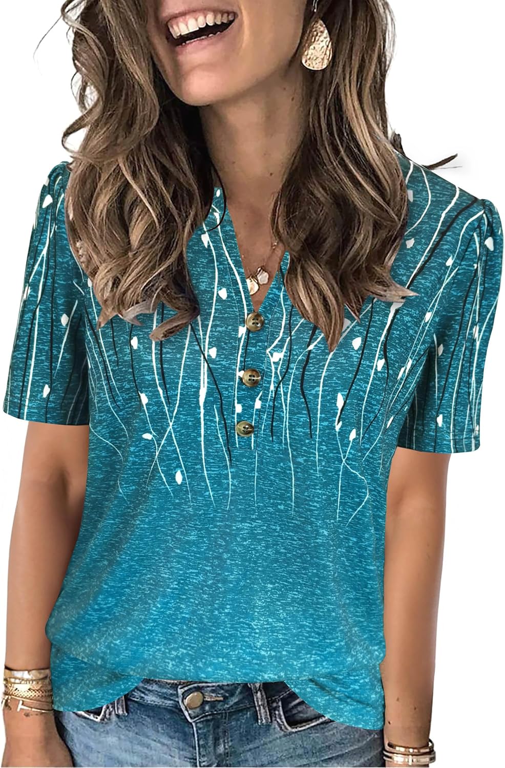 Womens Summer Tops 2026 Short Sleeve Shirts Beach Vacation Outfits Dressy Casual Blouses