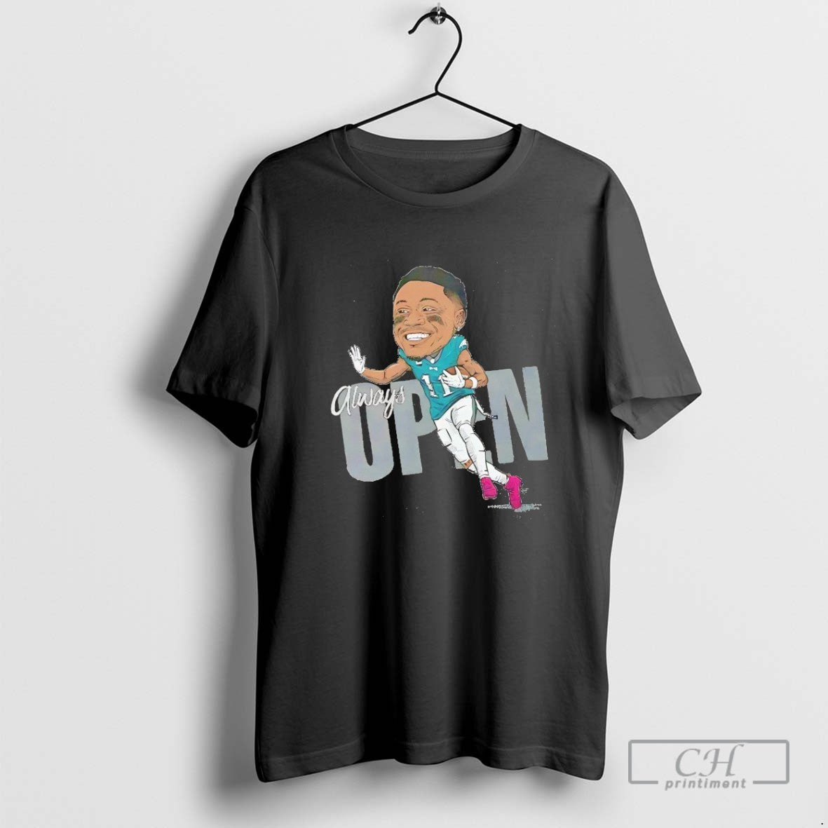 A J Brown Always Open Caricature