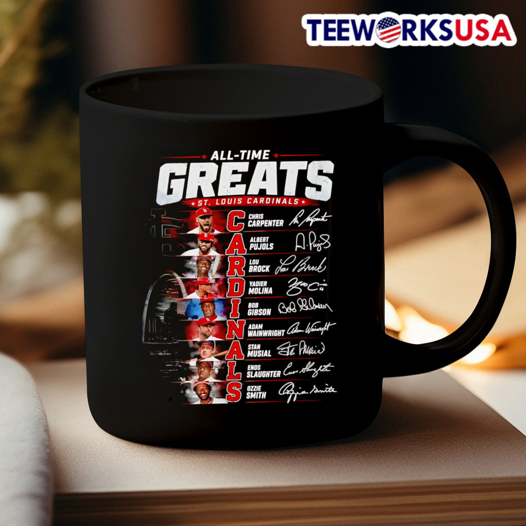 All-Time Greats St. Louis Cardinals Chris Carpenter Albert Pujols Lou Brock Yadier Molina Bob Gibson Adam Wainwright Stan Musial Enos Slaughter Ozzie Smith Shirt