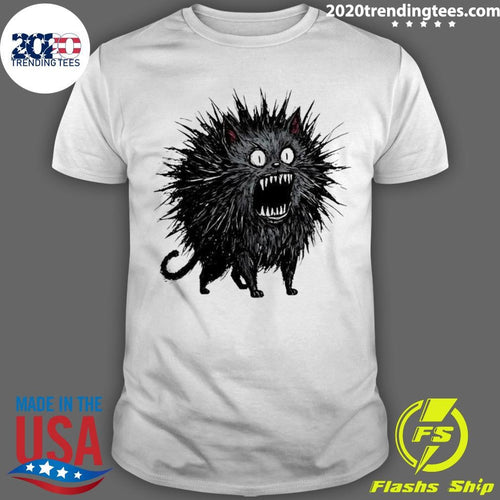 Angry Wild Spiky Black Cat Meme Shirt