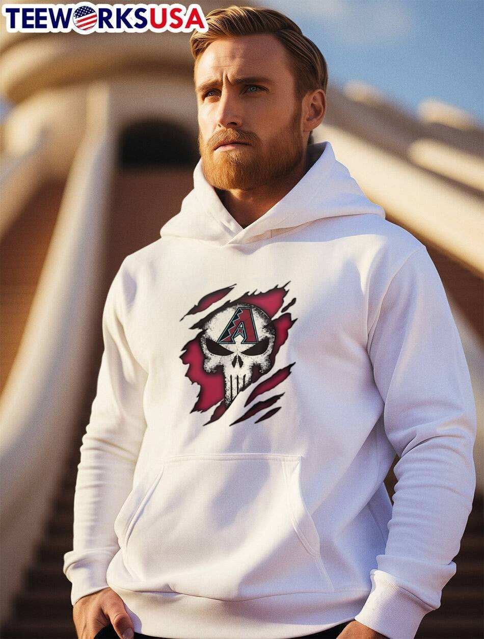 Arizona Diamondbacks Skull Ripped Through T-Shirt