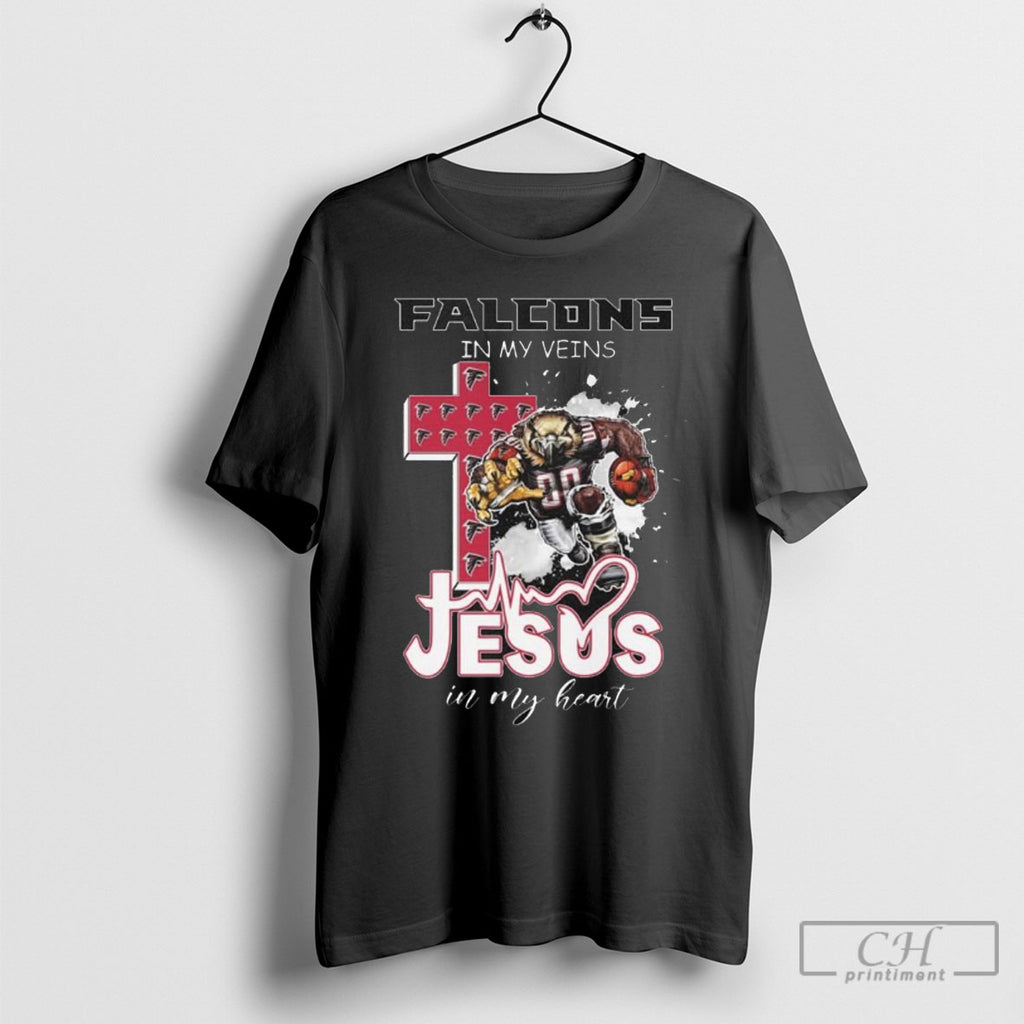 Atlanta Falcons Mascot In My Veins Jesus In My Heart 2025
