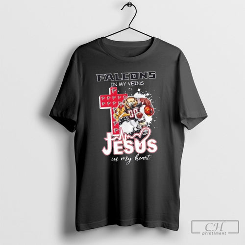 Atlanta Falcons In My Veins Jesus In My Heart Cross Mascot