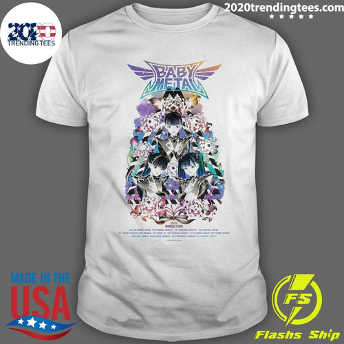 Babymetal World Tour 2026 UK and EU Merch Poster Schedule Dates Art By Peach MoMoKo Shirt